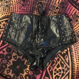 Black studded rave bottoms Club Exx